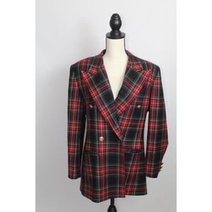 Women's Plaid Vintage Blazer by Siorgio Sari Angelo Size Small